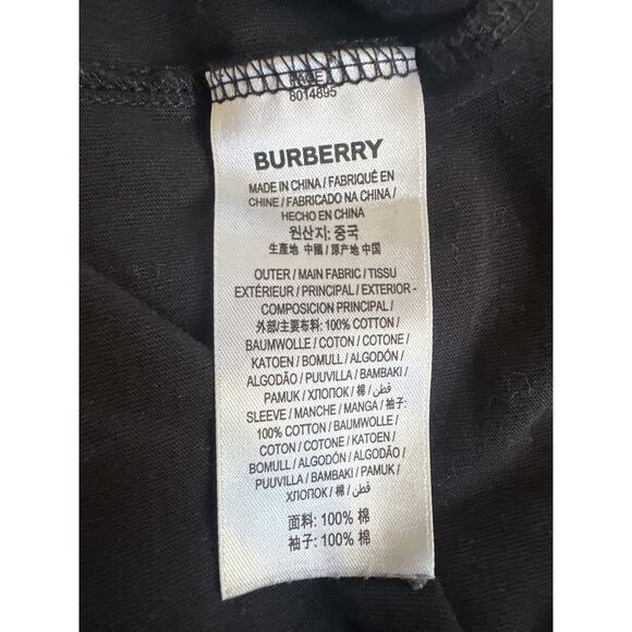 Burberry Serra Nova Check Black Oversized Tee Shirt Large L 8014895 - Picture 13 of 16